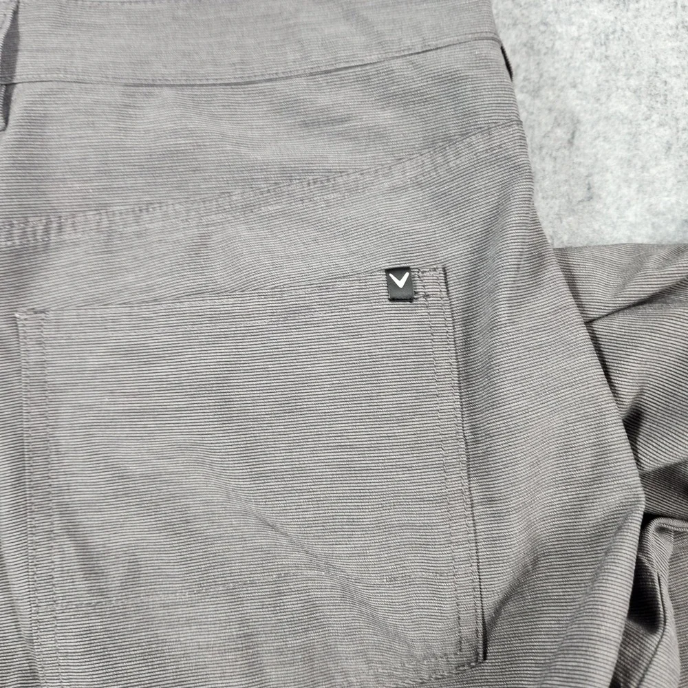 Callaway Mens 36x32 Gray Performance Stretch Golf Pants Flat Front Casual Chino - Picture 13 of 14